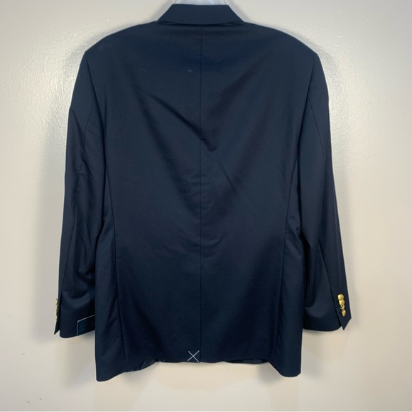 Brooks Brothers “346” Gold Button Navy Blue Wool Logo Sports Blazer Coat Jacket - Picture 14 of 15